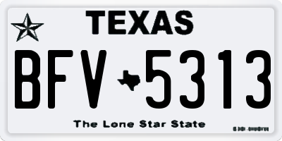 TX license plate BFV5313
