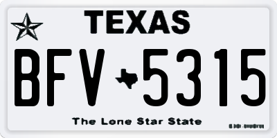 TX license plate BFV5315