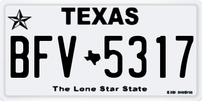 TX license plate BFV5317