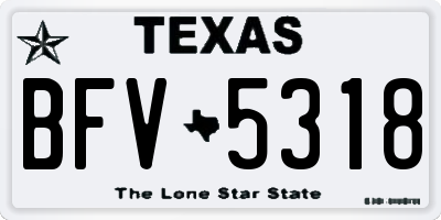 TX license plate BFV5318