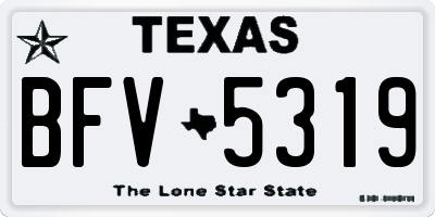 TX license plate BFV5319