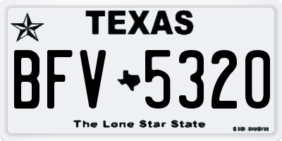 TX license plate BFV5320
