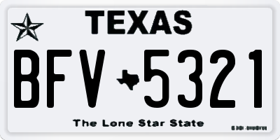 TX license plate BFV5321