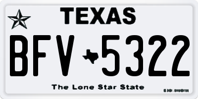 TX license plate BFV5322