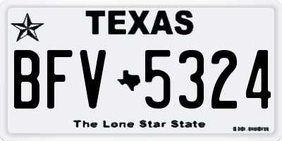 TX license plate BFV5324