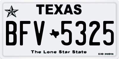 TX license plate BFV5325