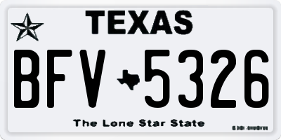 TX license plate BFV5326