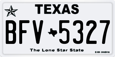 TX license plate BFV5327