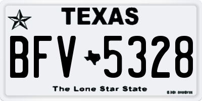 TX license plate BFV5328