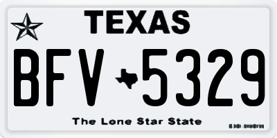 TX license plate BFV5329