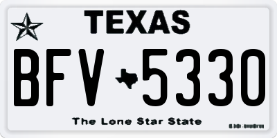 TX license plate BFV5330