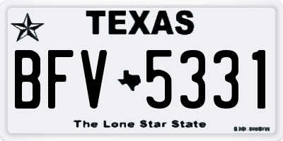 TX license plate BFV5331