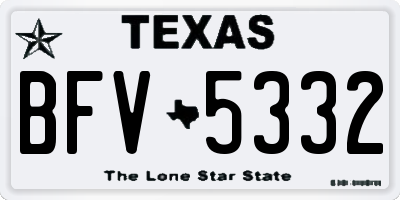 TX license plate BFV5332