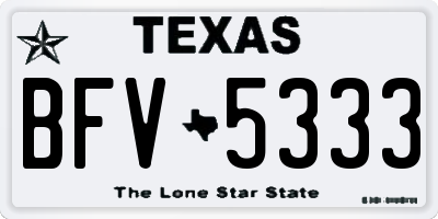 TX license plate BFV5333