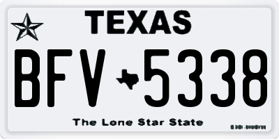 TX license plate BFV5338