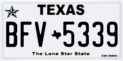 TX license plate BFV5339
