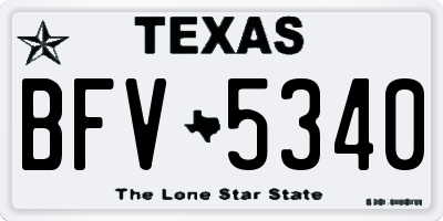 TX license plate BFV5340