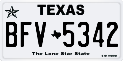 TX license plate BFV5342