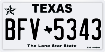 TX license plate BFV5343