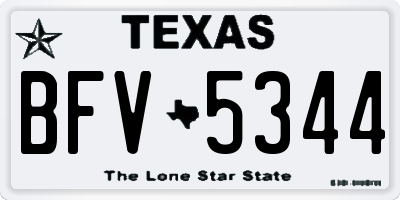 TX license plate BFV5344