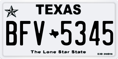 TX license plate BFV5345