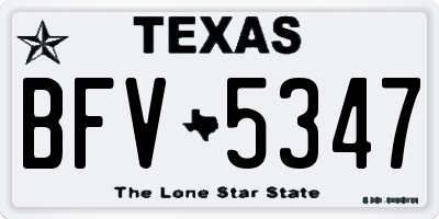 TX license plate BFV5347