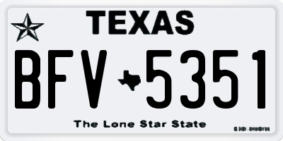 TX license plate BFV5351