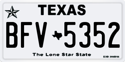 TX license plate BFV5352