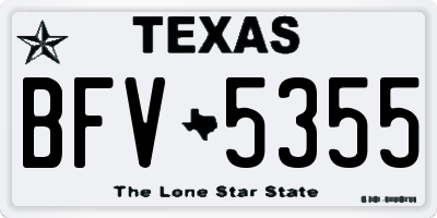 TX license plate BFV5355