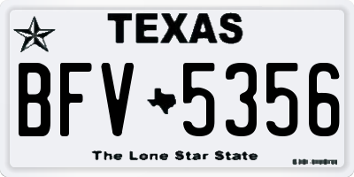 TX license plate BFV5356