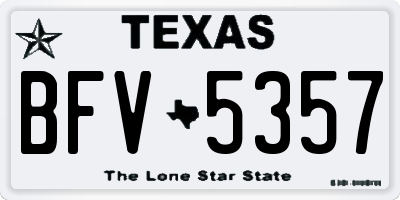 TX license plate BFV5357