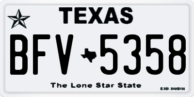 TX license plate BFV5358