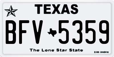 TX license plate BFV5359
