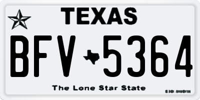 TX license plate BFV5364