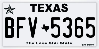 TX license plate BFV5365