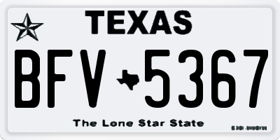 TX license plate BFV5367
