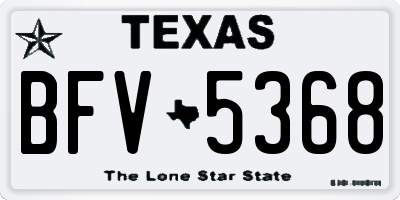 TX license plate BFV5368