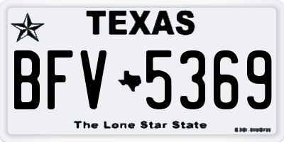 TX license plate BFV5369
