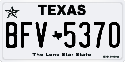 TX license plate BFV5370