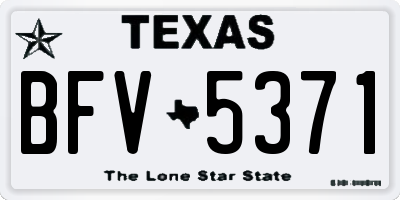 TX license plate BFV5371