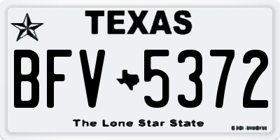 TX license plate BFV5372