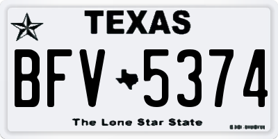 TX license plate BFV5374