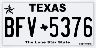 TX license plate BFV5376