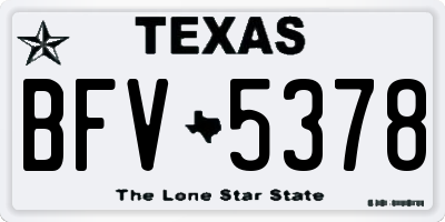 TX license plate BFV5378