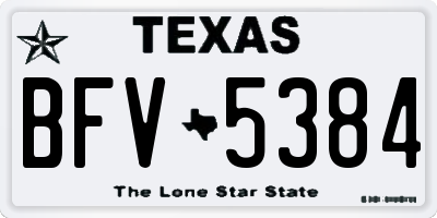 TX license plate BFV5384