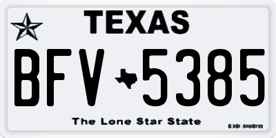 TX license plate BFV5385