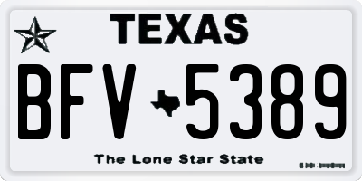 TX license plate BFV5389