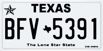 TX license plate BFV5391