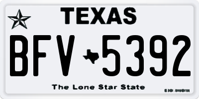 TX license plate BFV5392