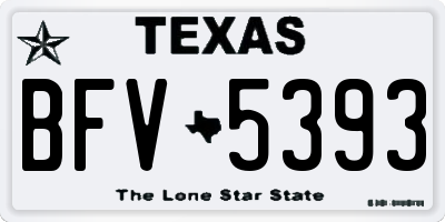 TX license plate BFV5393